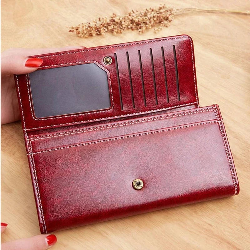 Portefeuille long femme en similicuir, place téléphone, quatre coloris
