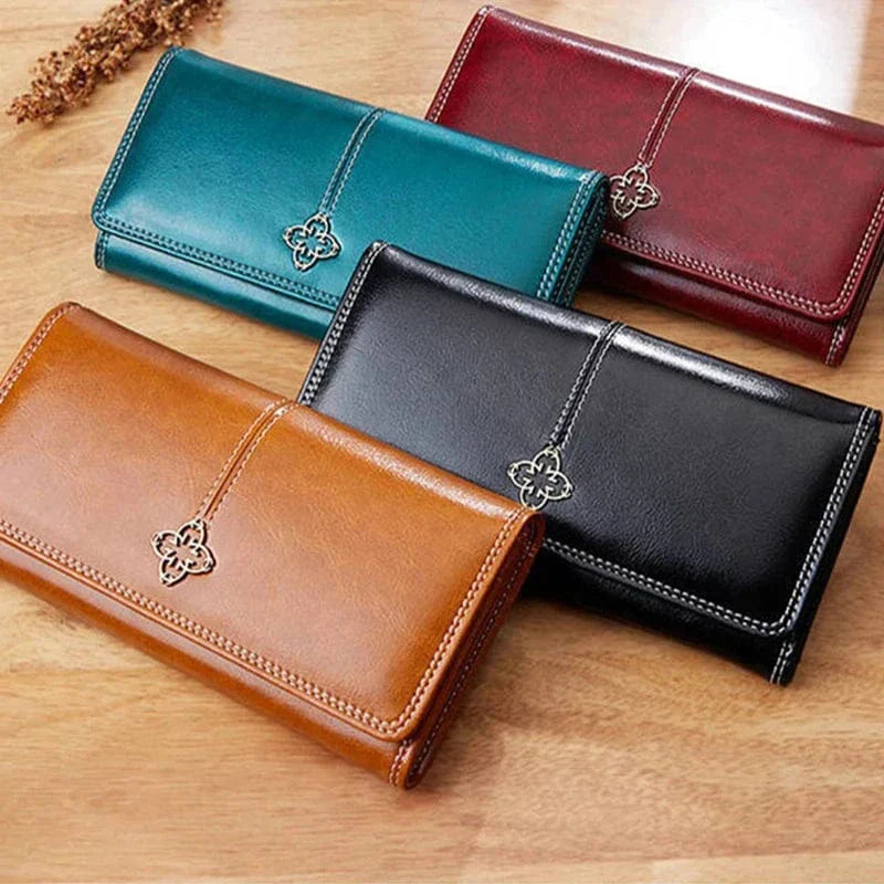 Portefeuille long femme en similicuir, place téléphone, quatre coloris
