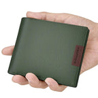 Portefeuille homme compact en similicuir, ultra fin, vert ou noir