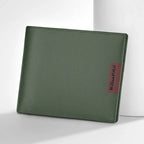 Portefeuille homme compact en similicuir, ultra fin, vert ou noir