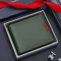 Portefeuille homme compact en similicuir, ultra fin, vert ou noir, vert