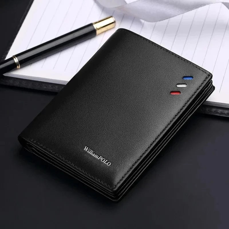 Portefeuille homme extra-fin en cuir, 11 x 8,3 cm