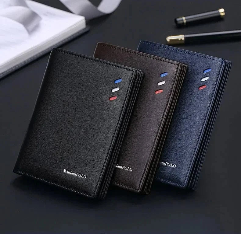 Portefeuille homme extra-fin en cuir, 11 x 8,3 cm