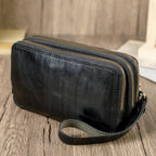 Portefeuille homme 3 volets en cuir, cinq coloris dont camel, noir