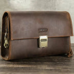 Pochette portefeuille homme en cuir à code, gravure en option