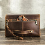 Pochette portefeuille homme en cuir à code, gravure en option