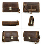 Pochette portefeuille homme en cuir à code, gravure en option