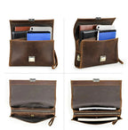 Pochette portefeuille homme en cuir à code, gravure en option