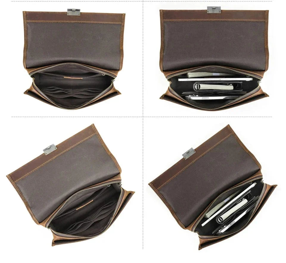 Pochette portefeuille homme en cuir à code, gravure en option