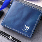 Portefeuille pochette homme en cuir, deux tailles, six coloris