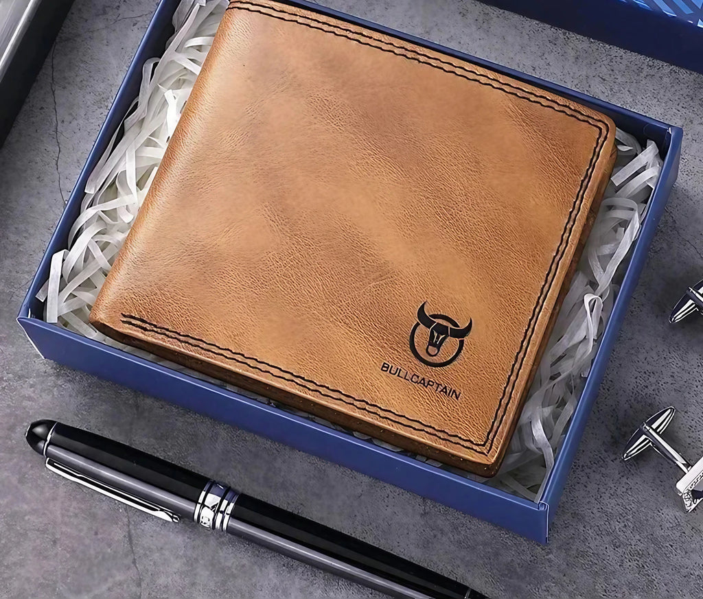 Portefeuille pochette homme en cuir, deux tailles, six coloris, marron