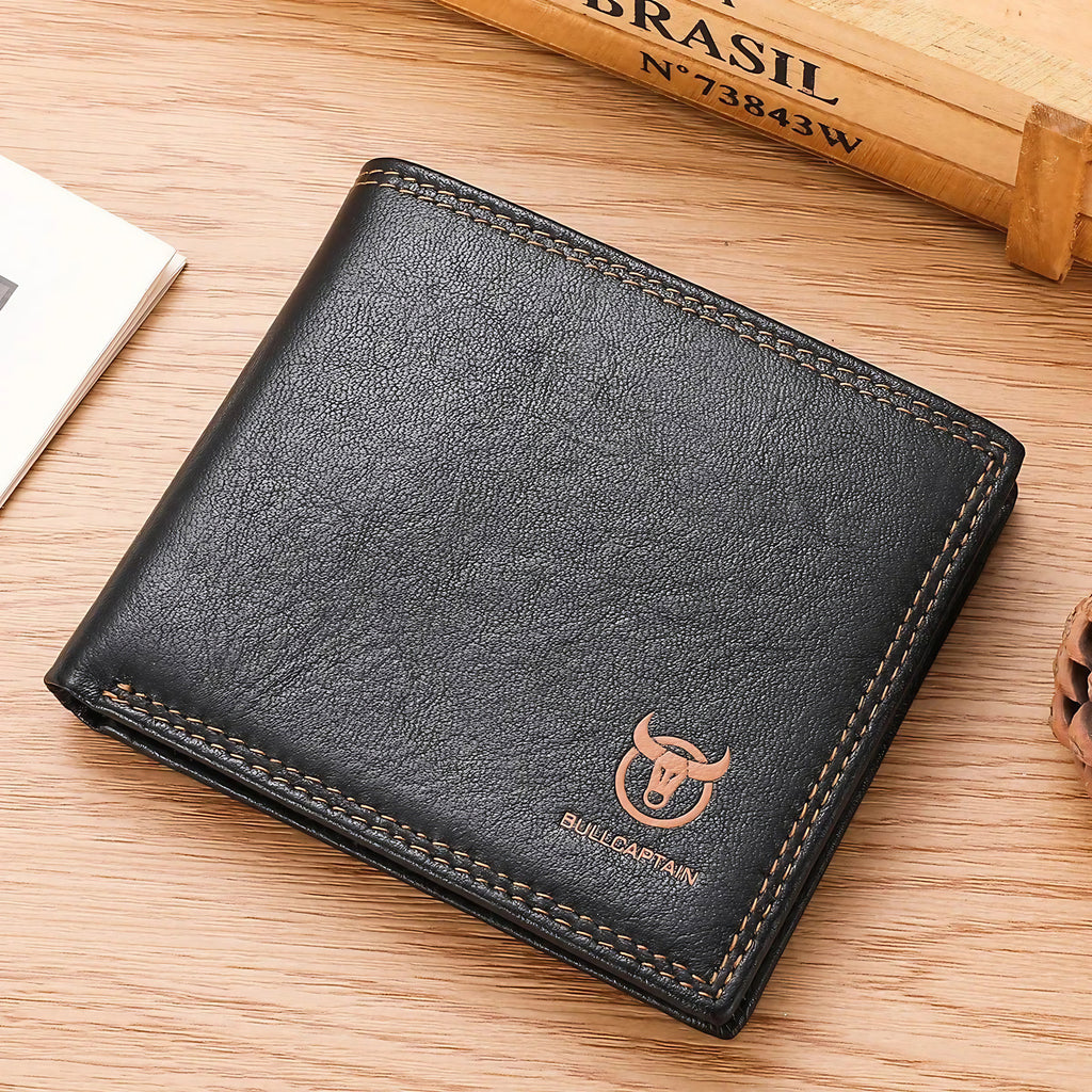 Portefeuille pochette homme en cuir, deux tailles, six coloris, noir