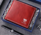 Portefeuille pochette homme en cuir, deux tailles, six coloris, rouge