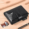 Portefeuille homme zippé en similicuir, protection sans contact, noir