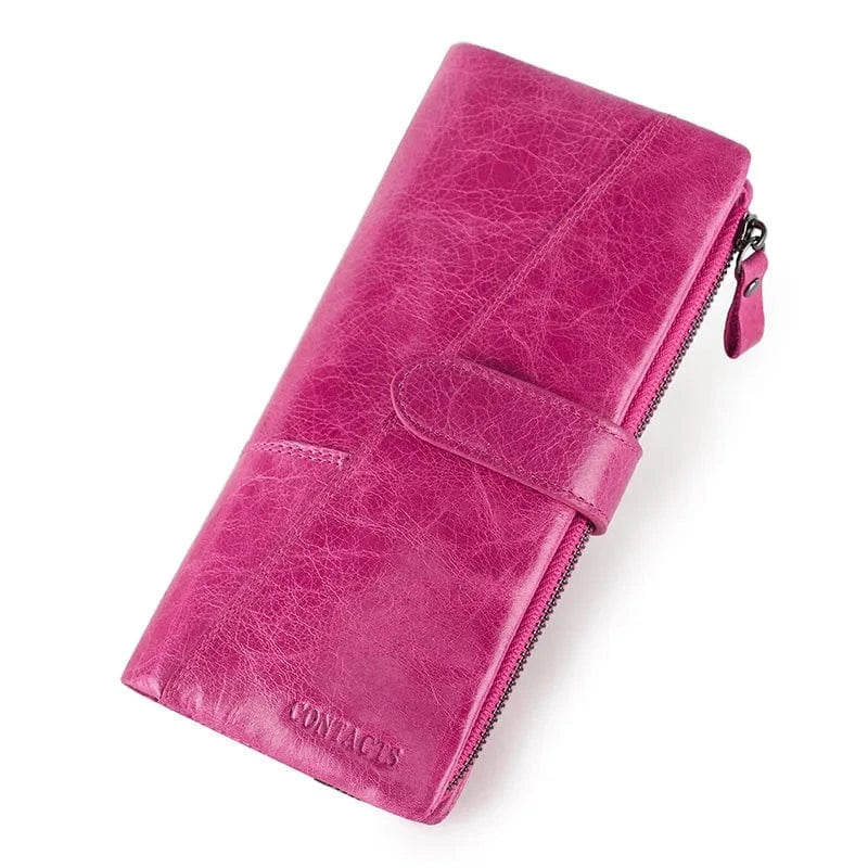 Portefeuille homme trois volets en cuir, avec poche téléphone