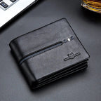 Portefeuille homme en cuir, protection des cartes sans contact, noir