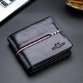Portefeuille homme en cuir, protection des cartes sans contact, bleu