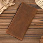 Portefeuille zippé homme en cuir, format plat 19,5 cm