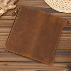 Portefeuille zippé homme en cuir, format plat 19,5 cm