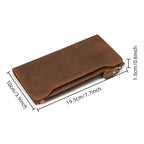 Portefeuille zippé homme en cuir, format plat 19,5 cm