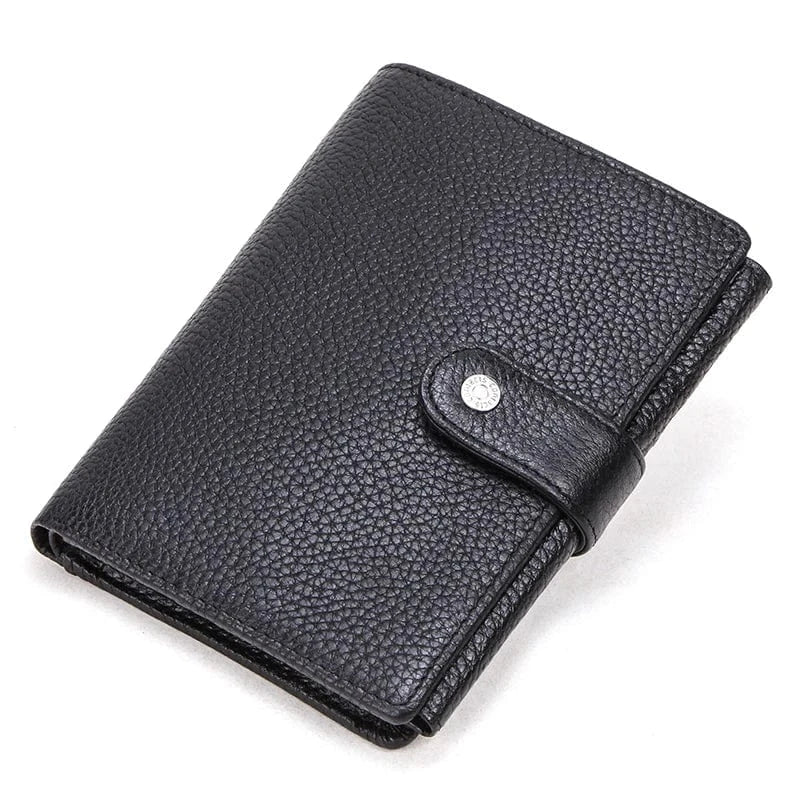 Portefeuille homme à fermeture par loquet, avec porte-photo, noir