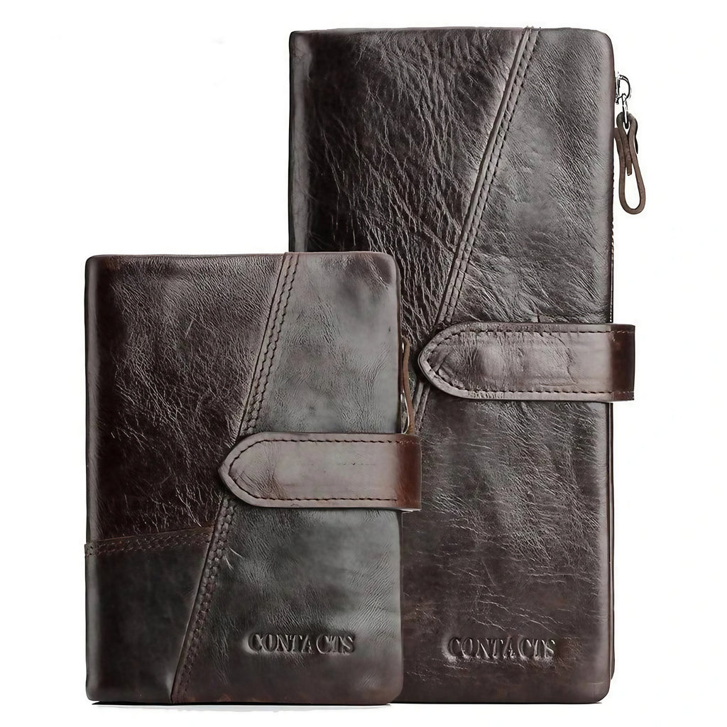 Portefeuille homme en cuir vintage, grand ou moyen format