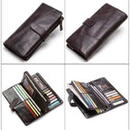 Portefeuille homme en cuir vintage, grand ou moyen format