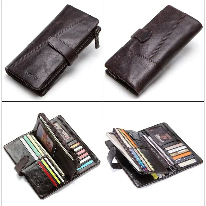 Portefeuille homme en cuir vintage, grand ou moyen format