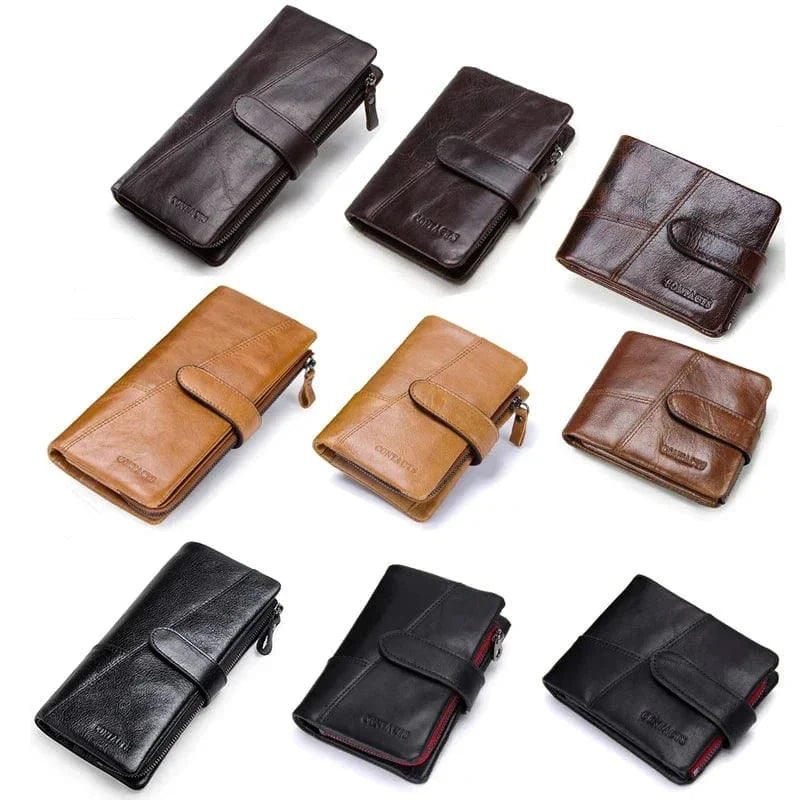 Portefeuille homme en cuir vintage, grand ou moyen format