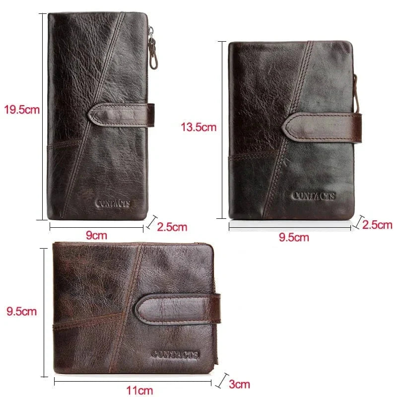 Portefeuille homme en cuir vintage, grand ou moyen format