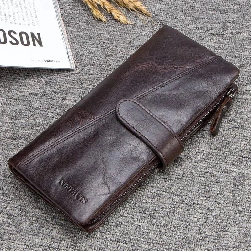 Portefeuille homme en cuir vintage, grand ou moyen format