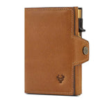 Portefeuille homme automatique pop-up avec section zippée, marron