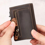 Portefeuille homme automatique pop-up avec section zippée