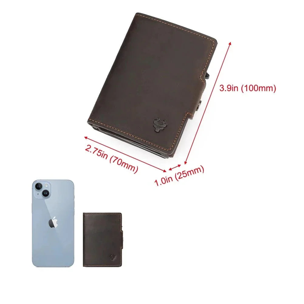 Portefeuille homme automatique pop-up avec section zippée