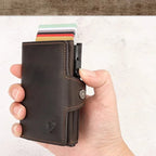 Portefeuille homme automatique pop-up avec section zippée