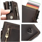 Portefeuille homme automatique pop-up avec section zippée