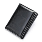Portefeuille homme en cuir anti lecture sans contact, compact, noir