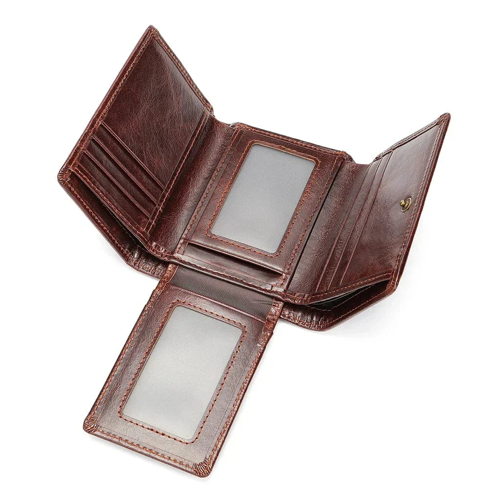 Portefeuille homme en cuir anti lecture sans contact, compact