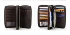 Portefeuille homme trois volets en cuir, place pour le passeport