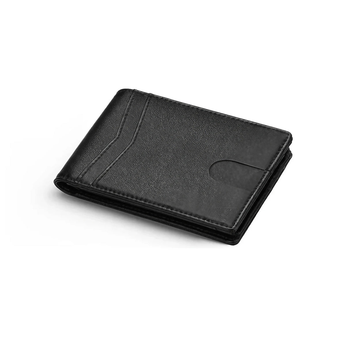 Portefeuille homme fin en similicuir, 13 cartes, anti sans contact, noir