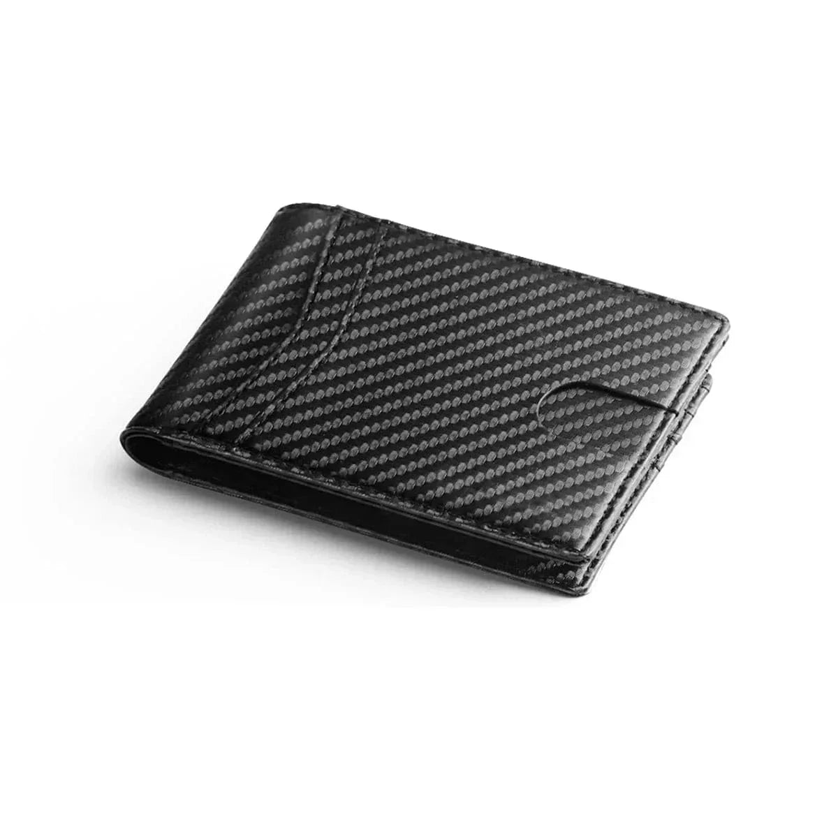 Portefeuille homme fin en similicuir, 13 cartes, anti sans contact, noir carbone