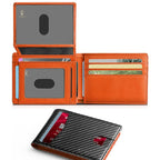 Portefeuille homme fin en similicuir, 13 cartes, anti sans contact