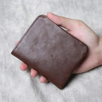Portefeuille homme extra-plat en cuir, style rétro, 100 g, café