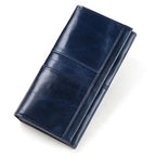 Portefeuille femme en cuir à blocage sans contact, quatre coloris, bleu