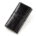 Portefeuille femme en cuir à blocage sans contact, quatre coloris, noir
