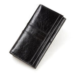 Portefeuille femme en cuir à blocage sans contact, quatre coloris, noir