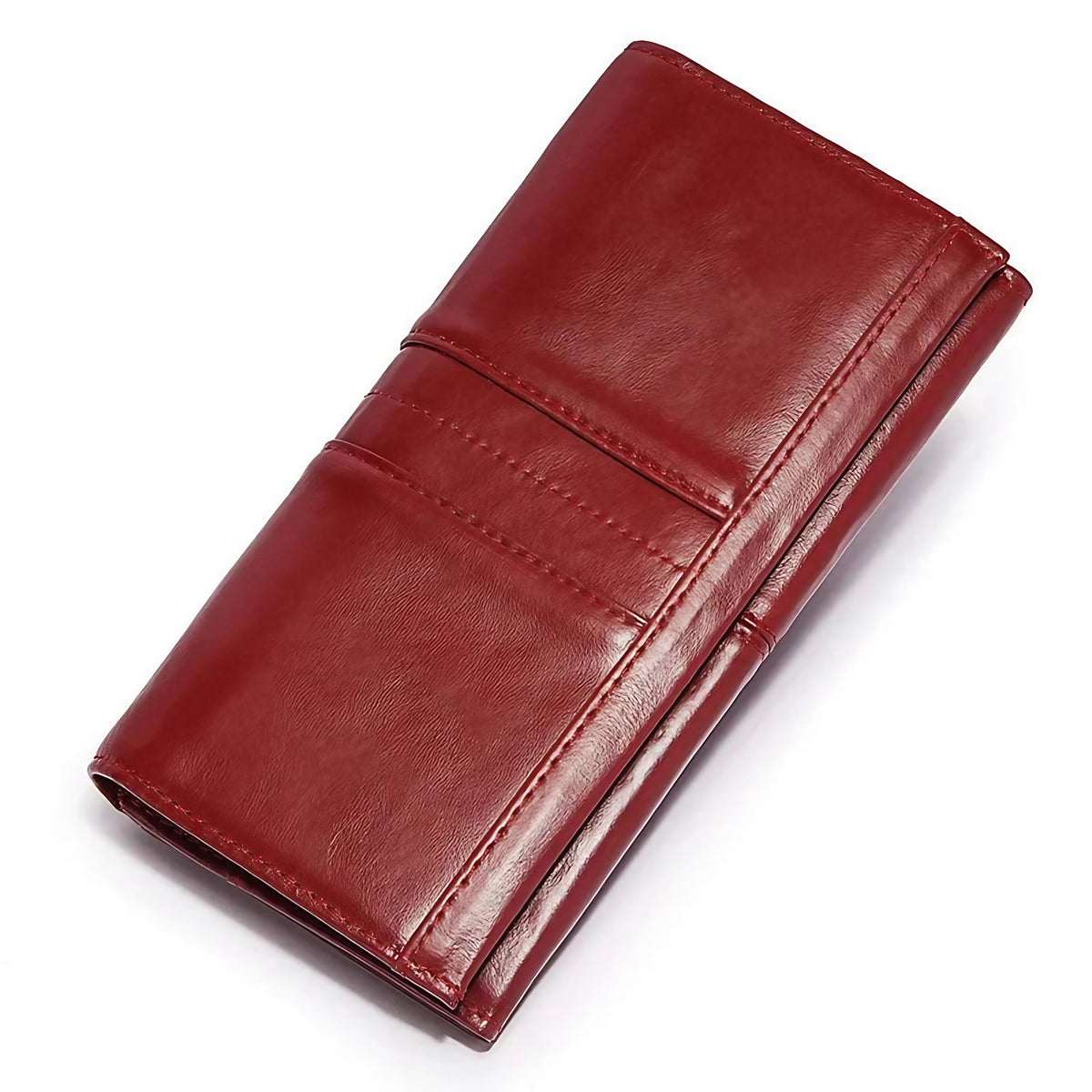 Portefeuille femme en cuir à blocage sans contact, quatre coloris, rouge