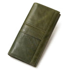 Portefeuille femme en cuir à blocage sans contact, quatre coloris, vert