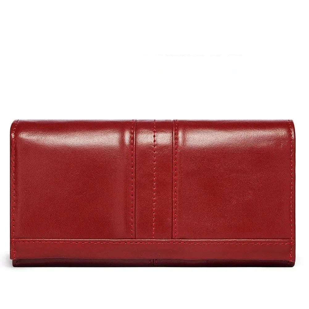 Portefeuille femme en cuir à blocage sans contact, quatre coloris