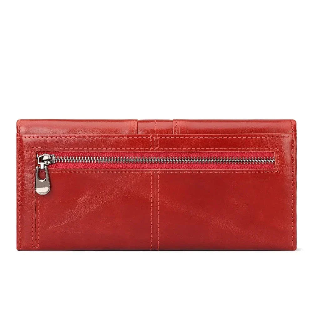 Portefeuille femme en cuir à blocage sans contact, quatre coloris